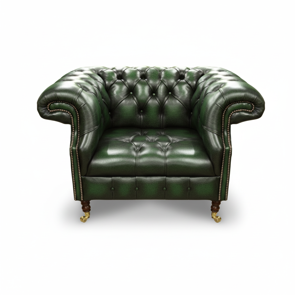 The Mayfair Chesterfield Club Chair, color: Windsor Forest Green