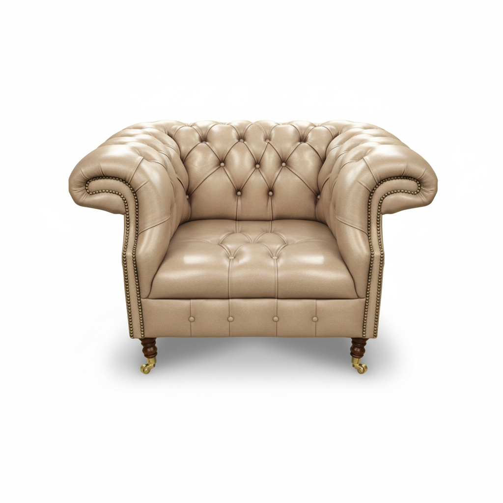 The Mayfair Chesterfield Club Chair, color: Windsor Cream