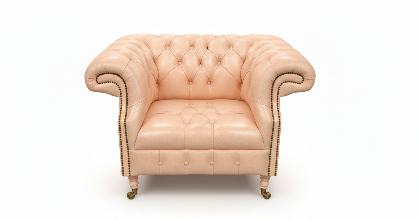 The Mayfair Chesterfield Club Chair — Color: Windsor Cream, Seat type: Button