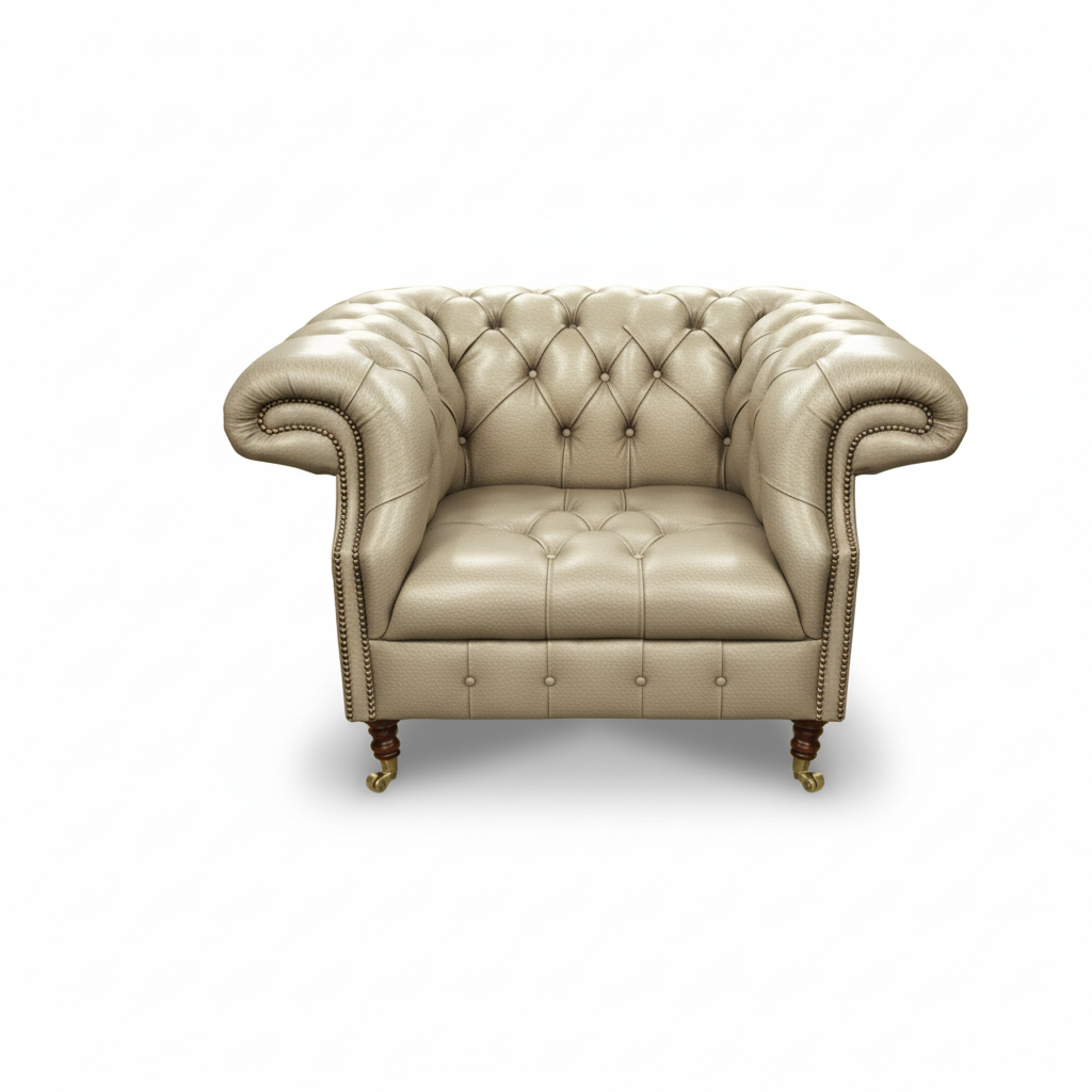 The Mayfair Chesterfield Club Chair, color: Windsor Cottonseed
