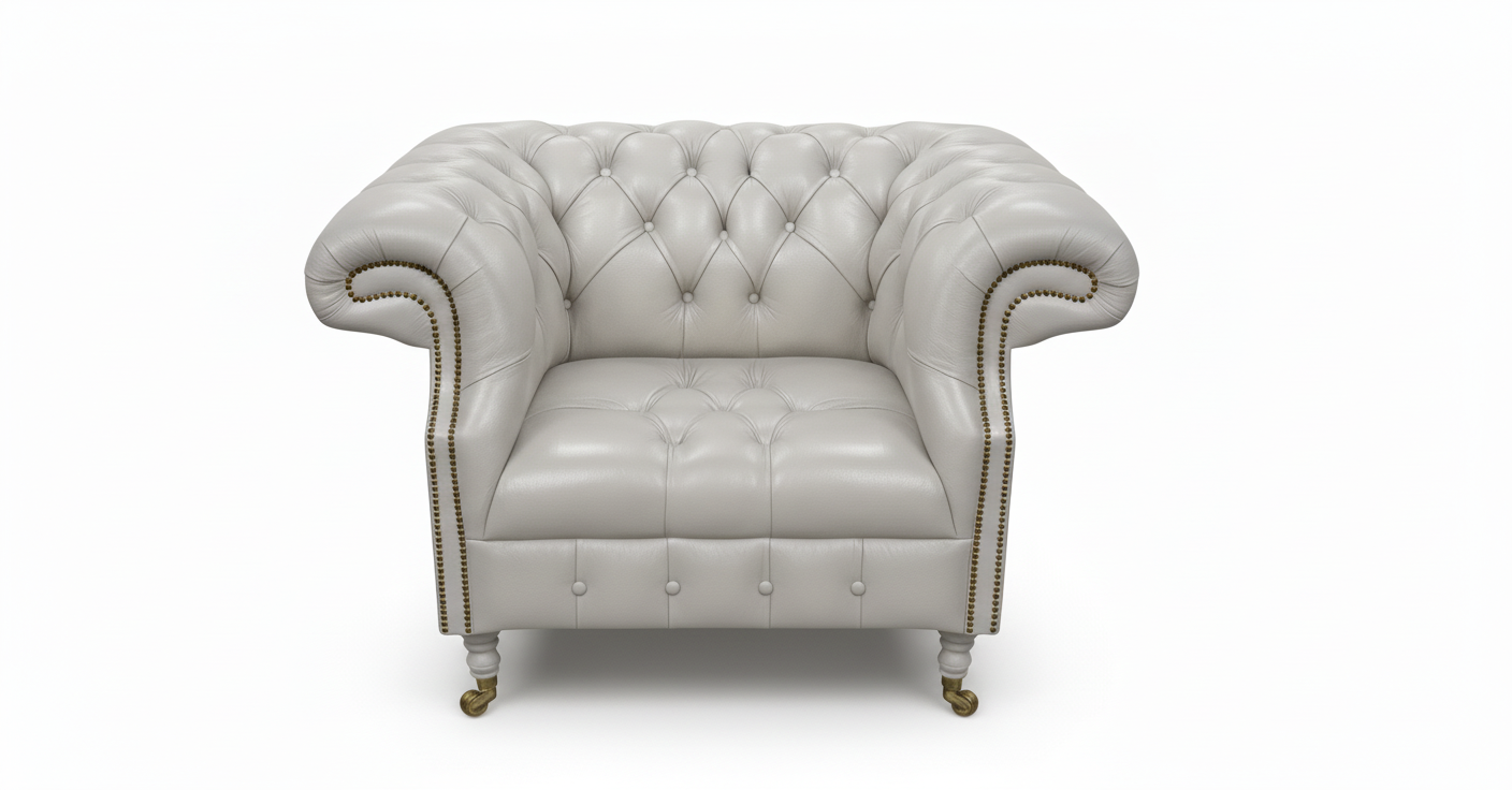 The Mayfair Chesterfield Club Chair — Color: Windsor Birch, Seat type: Button