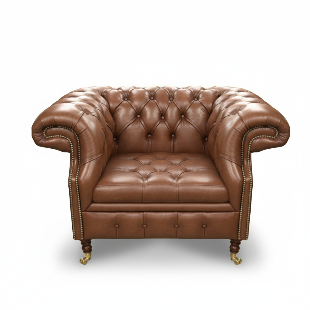 The Mayfair Chesterfield Club Chair, color: Antique Tan