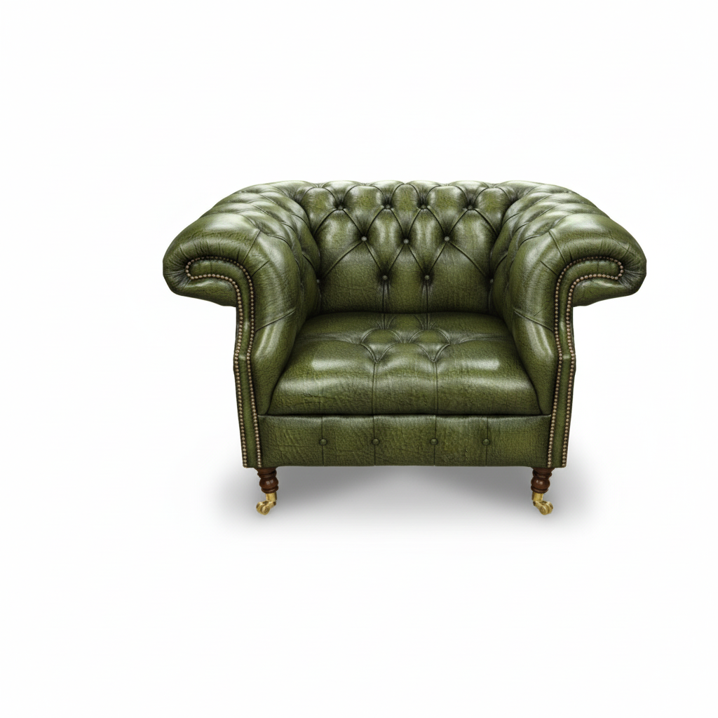 The Mayfair Chesterfield Club Chair, color: Antique Green