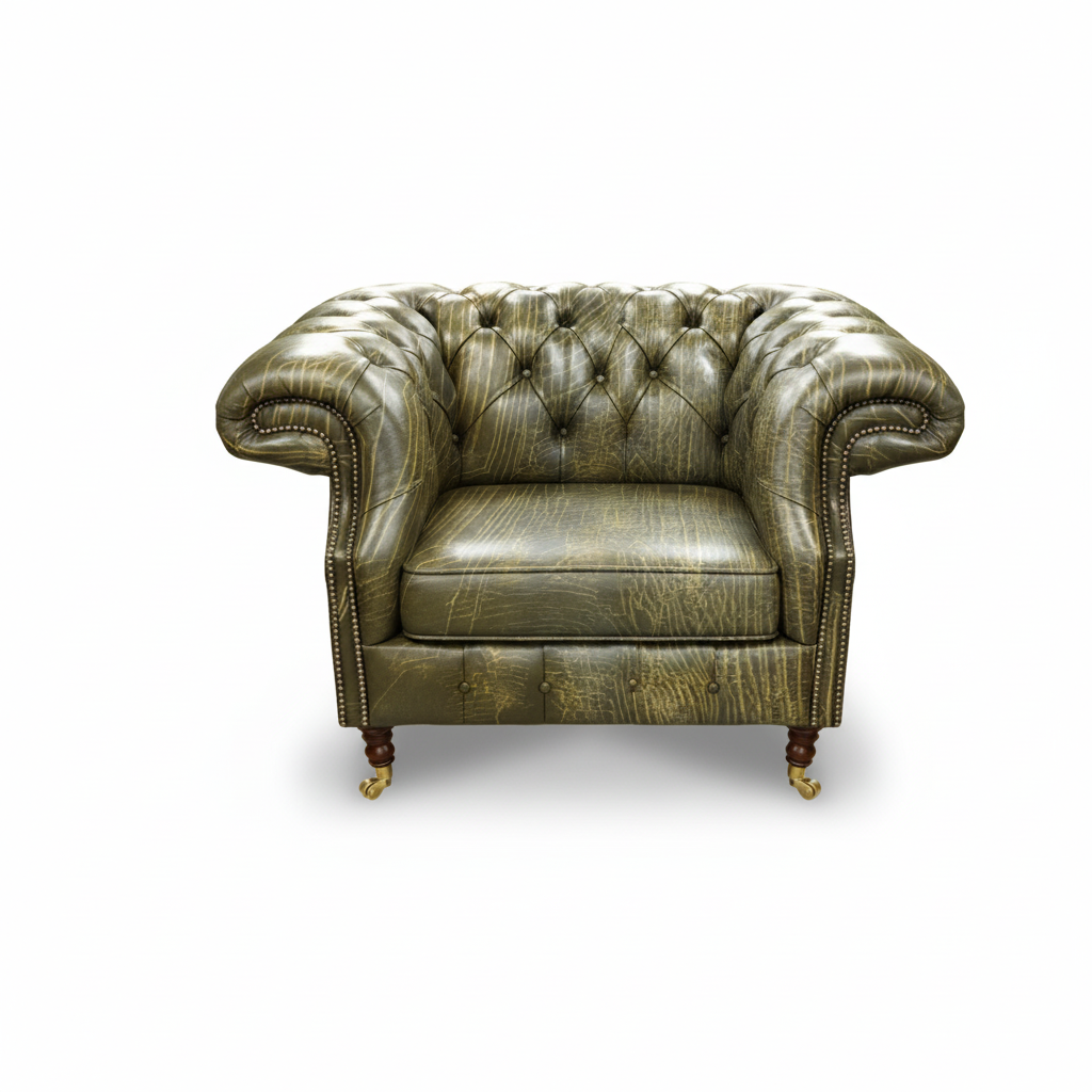 The Mayfair Chesterfield Club Chair, color: Vintage Moss