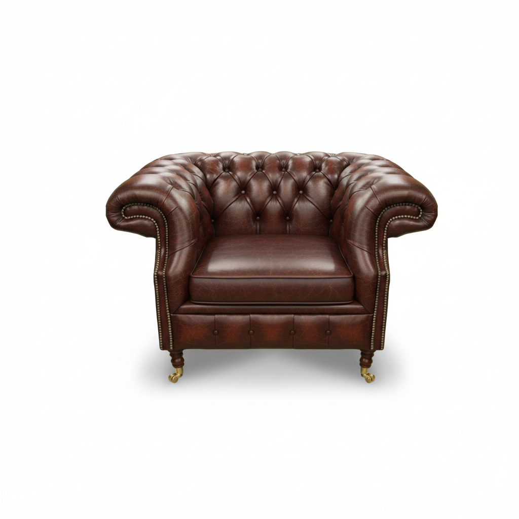 The Mayfair Chesterfield Club Chair, color: English Smoke