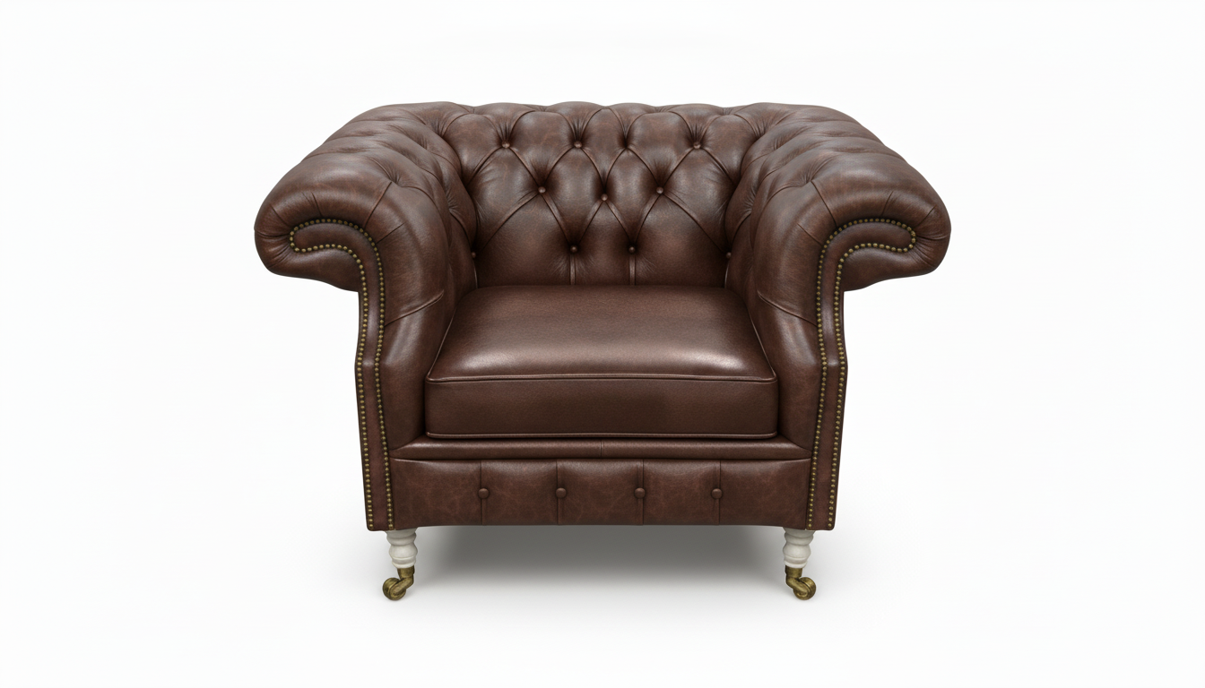 The Mayfair Chesterfield Club Chair — Color: English Smoke, Seat type: Cushion
