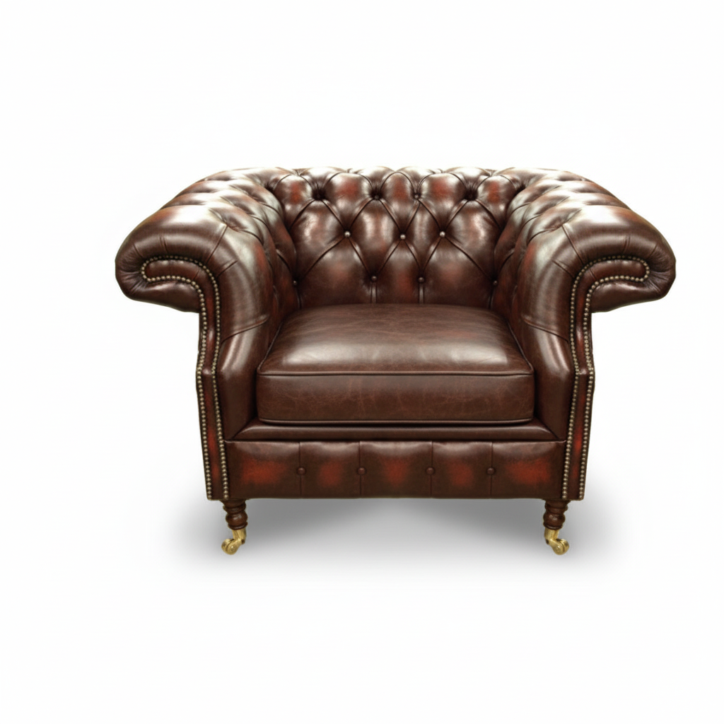 The Mayfair Chesterfield Club Chair, color: English Moss