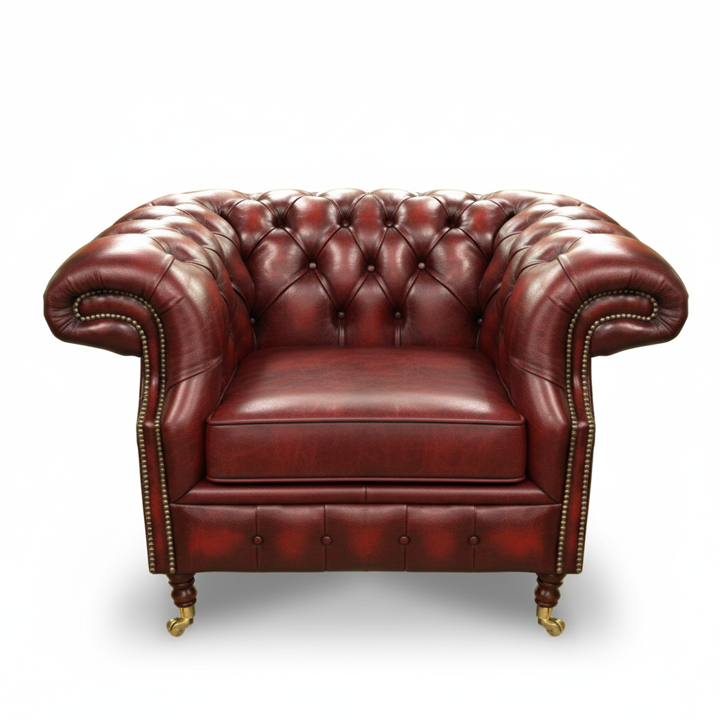 The Mayfair Chesterfield Club Chair, color: English Claret