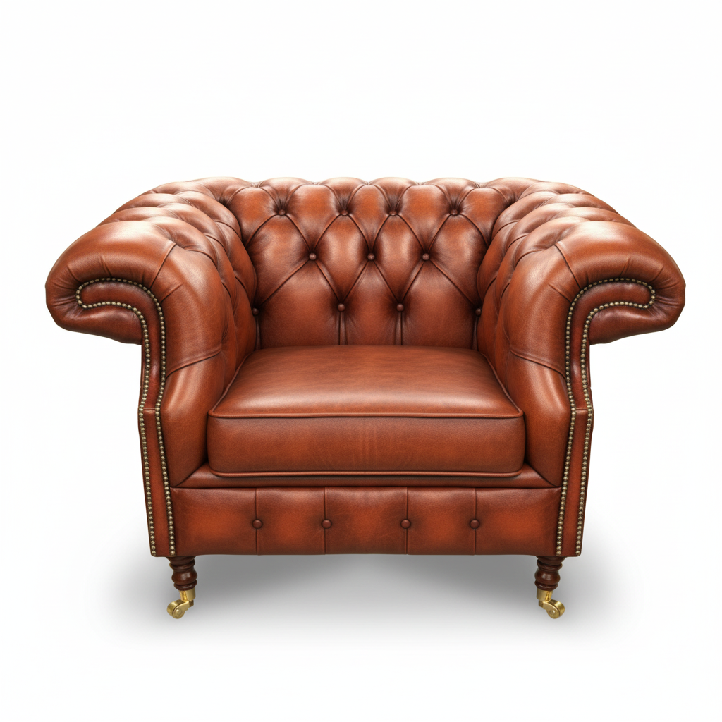 The Mayfair Chesterfield Club Chair, color: English Bruciato