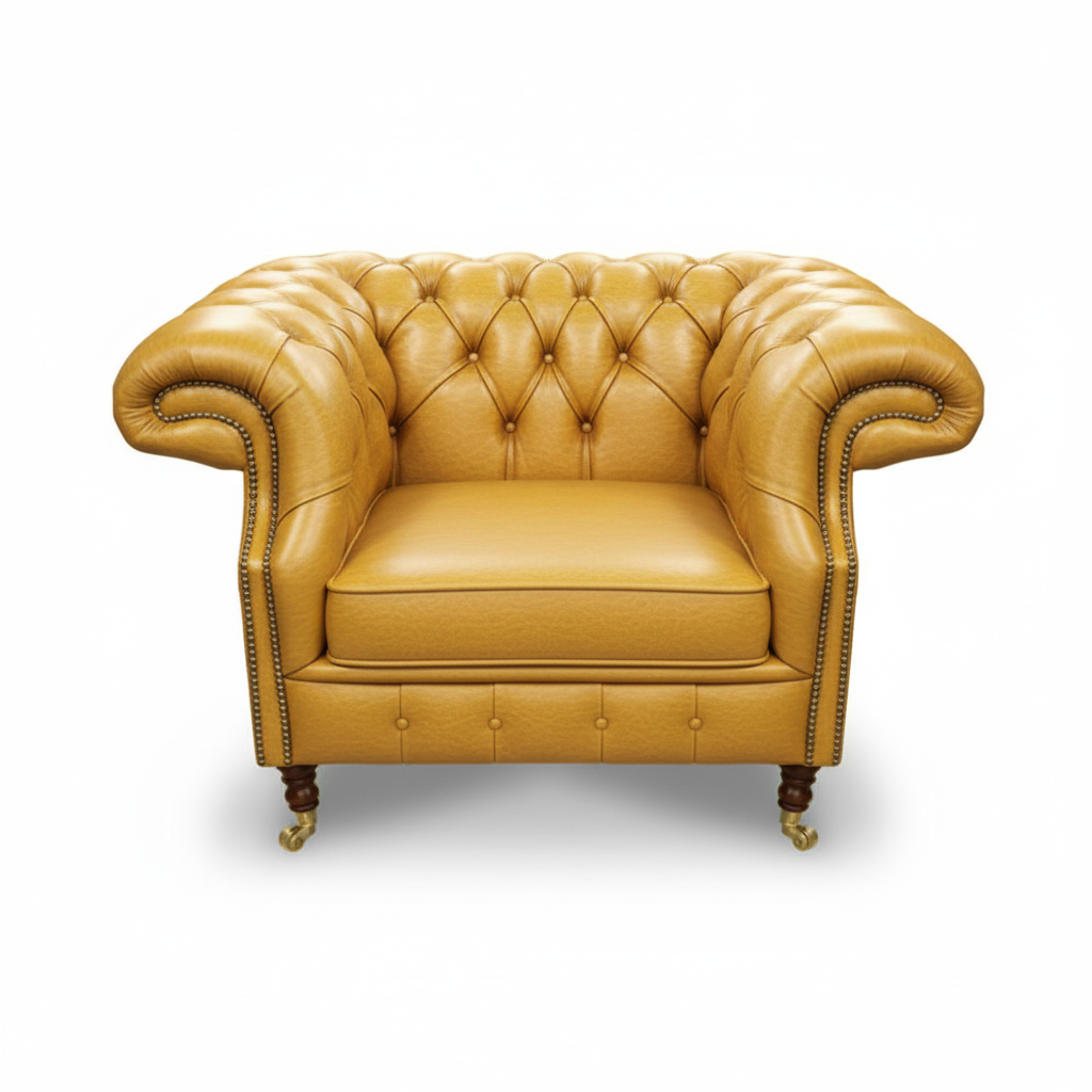 The Mayfair Chesterfield Club Chair, color: Windsor Yellow