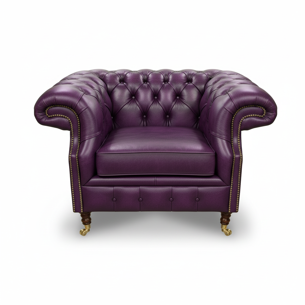 The Mayfair Chesterfield Club Chair, color: Windsor Wineberry