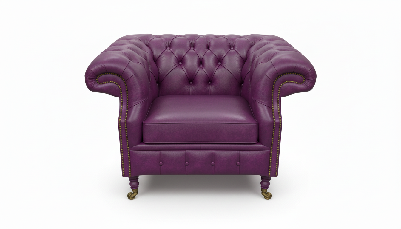 The Mayfair Chesterfield Club Chair — Color: Windsor Wineberry, Seat type: Cushion