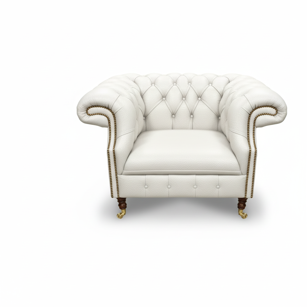 The Mayfair Chesterfield Club Chair, color: Windsor White