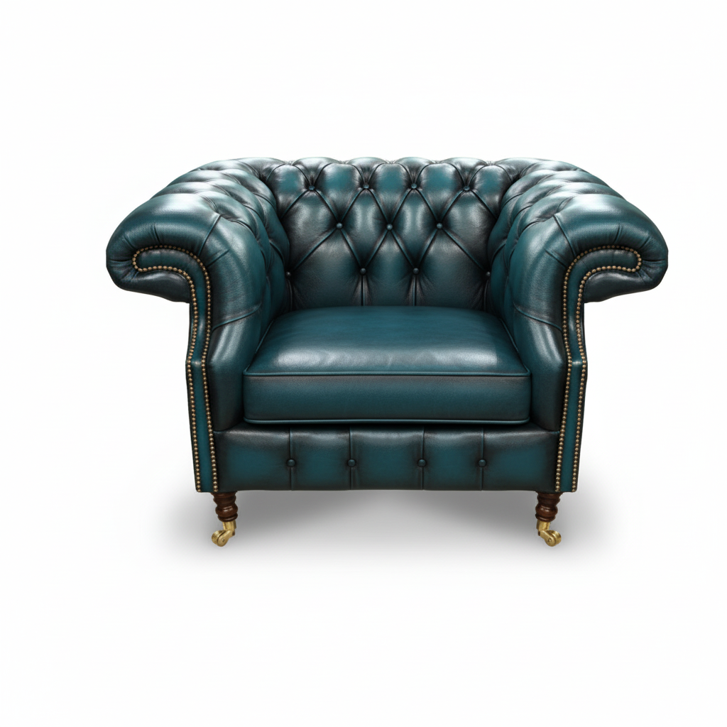 The Mayfair Chesterfield Club Chair, color: Windsor Navy Blue