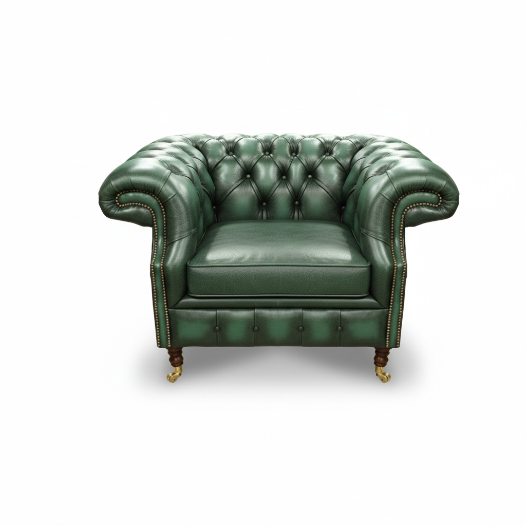 The Mayfair Chesterfield Club Chair, color: Windsor Lichen