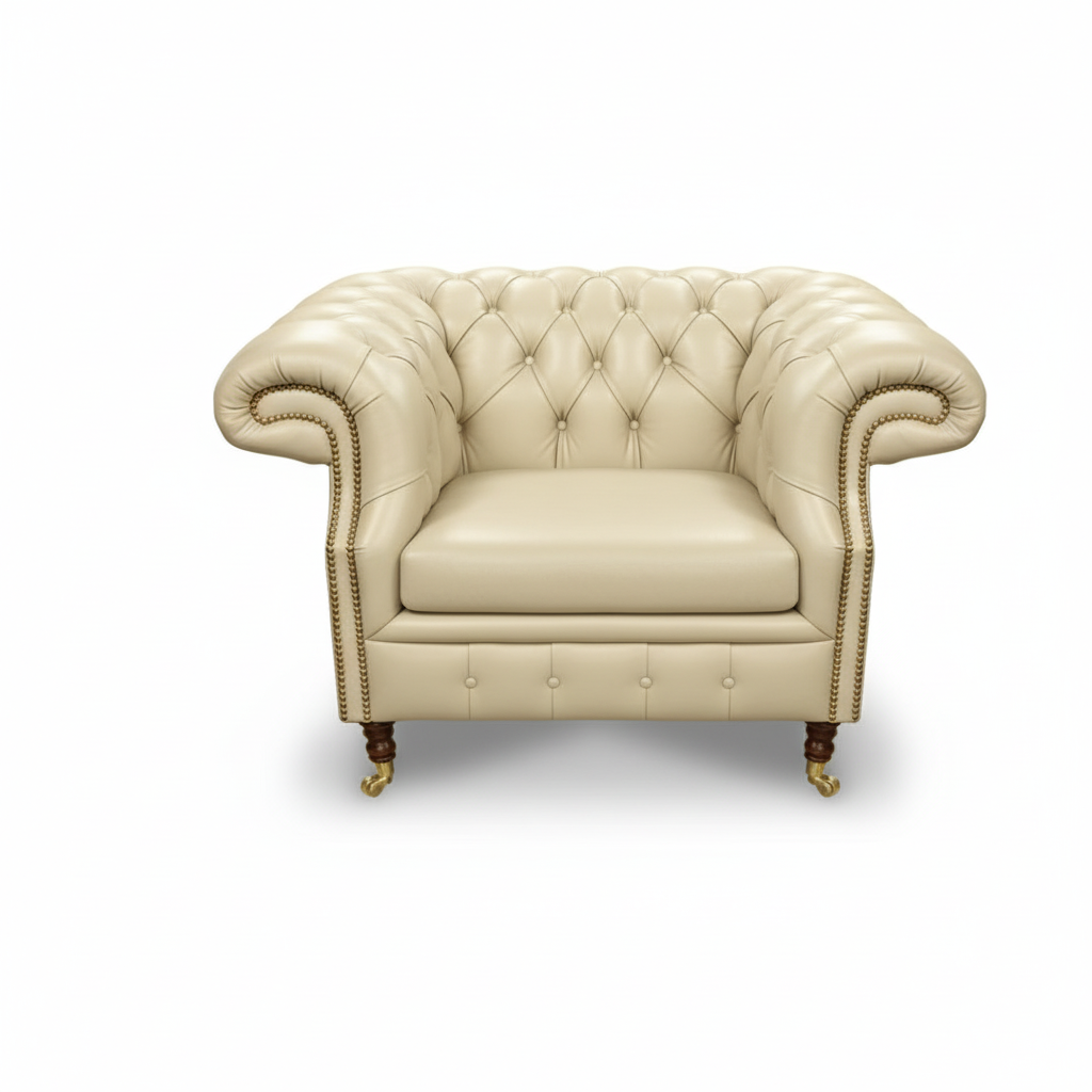 The Mayfair Chesterfield Club Chair, color: Windsor Ivory