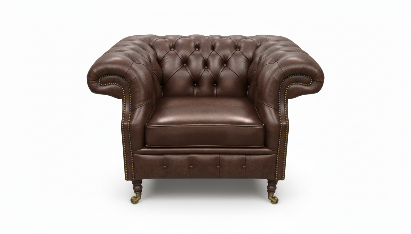 The Mayfair Chesterfield Club Chair — Color: Windsor Havanna, Seat type: Cushion