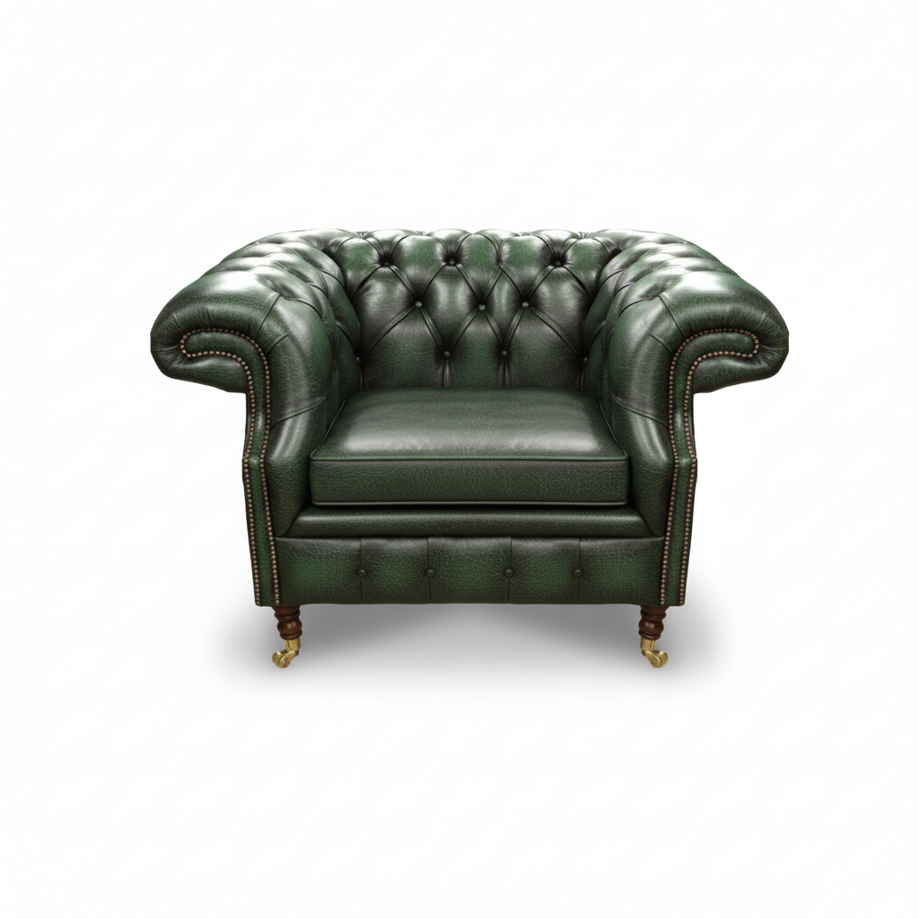 The Mayfair Chesterfield Club Chair, color: Windsor Forest Green