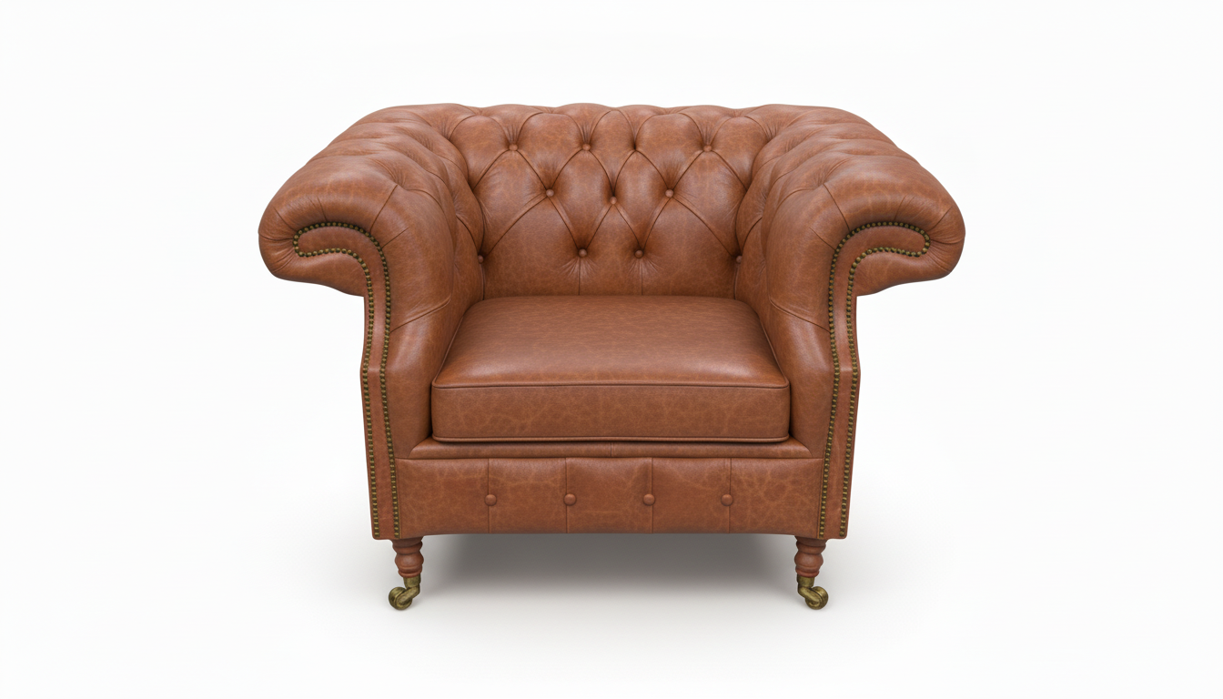 The Mayfair Chesterfield Club Chair — Color: Windsor Cocoa, Seat type: Cushion