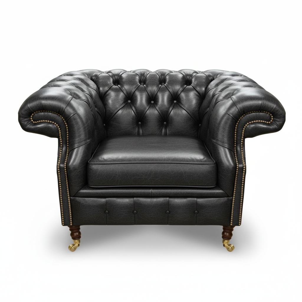 The Mayfair Chesterfield Club Chair, color: Windsor Black