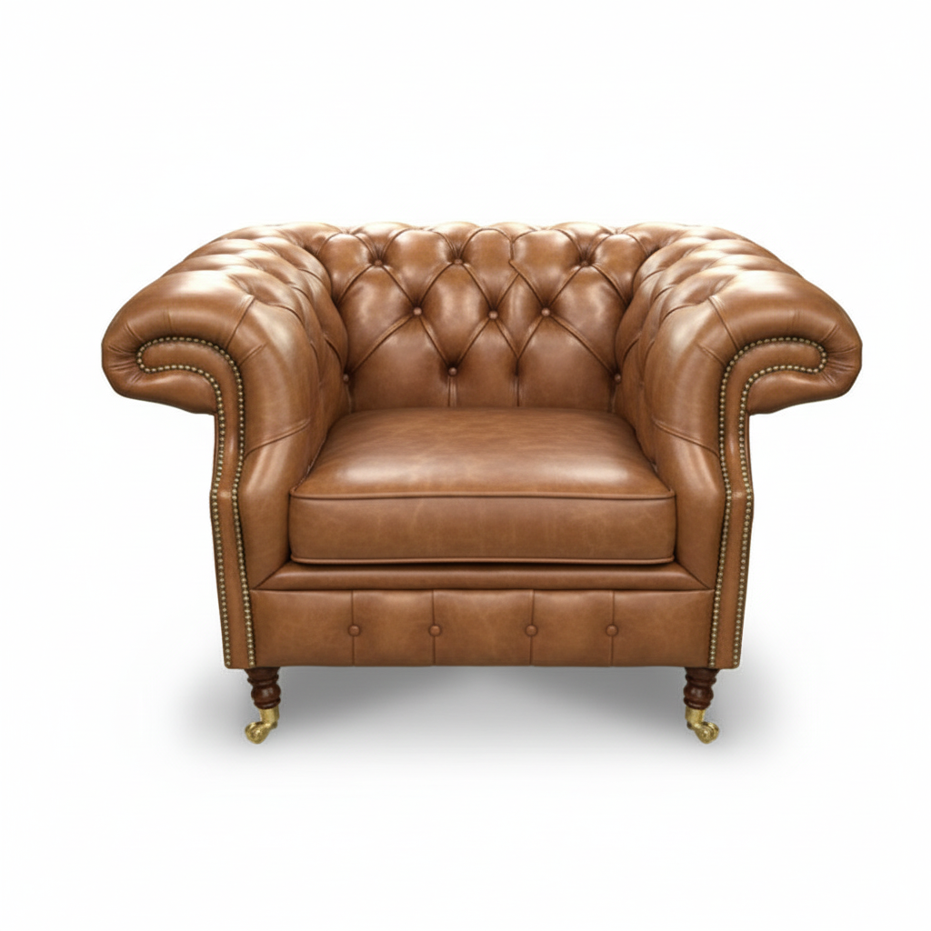 The Mayfair Chesterfield Club Chair, color: Antique Tan
