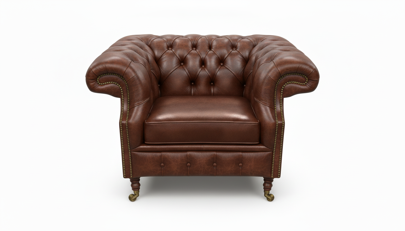 The Mayfair Chesterfield Club Chair — Color: Antique Tan, Seat type: Cushion