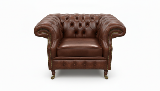 The Mayfair Chesterfield Club Chair — Color: Antique Tan, Seat type: Cushion
