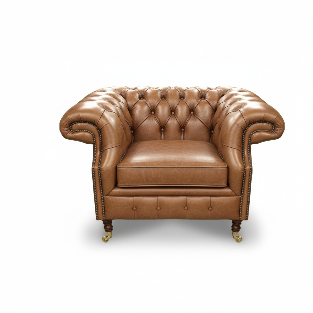The Mayfair Chesterfield Club Chair, color: Antique Gold